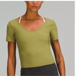 LULULEMON ALIGN TEE BRONZE GREEN SHORT SLEEVE NULU SIZE 12